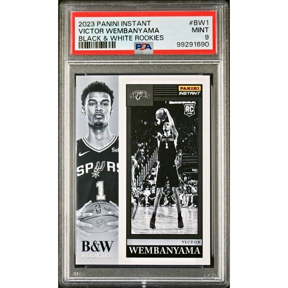 Victor Wembanyama 2023 Panini Black & White Rookies NBA #BW-1 Card PSA 9 Mint - Picture 1 of 2